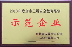 2013年度全市三級安全教育培訓(xùn)示范企業(yè)