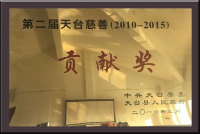 第二屆天臺(tái)慈善貢獻(xiàn)獎(jiǎng)